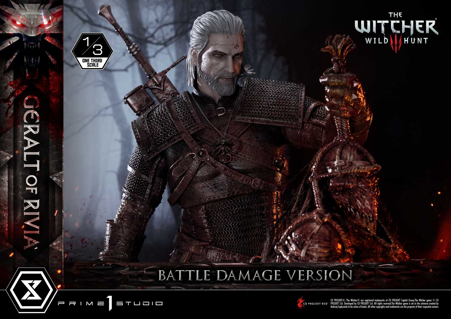 Museum Masterline The Witcher 3: Wild Hunt Geralt of Rivia Battle Damage  Version